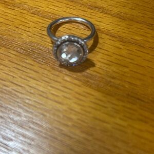 Brighton Silver-Tone Clear Crystal Halo Ring